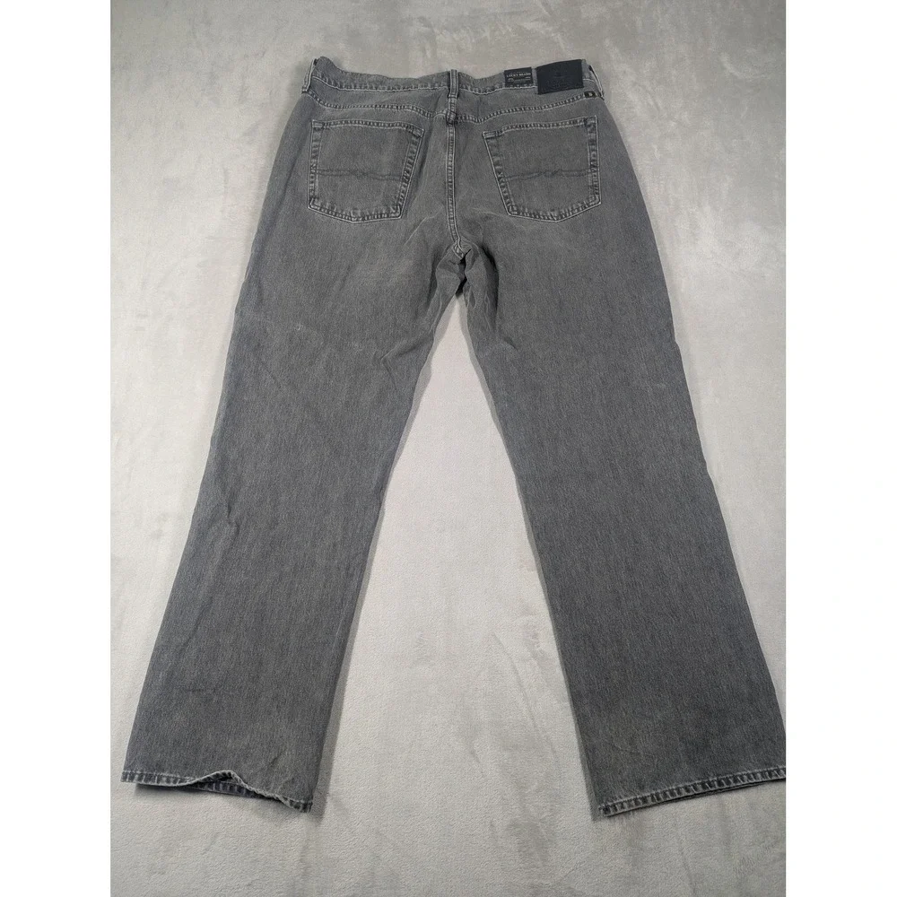 Lucky Brand 181 Relaxed Straight Jeans Mens 38x32 Gray Medium Wash Stretch Denim